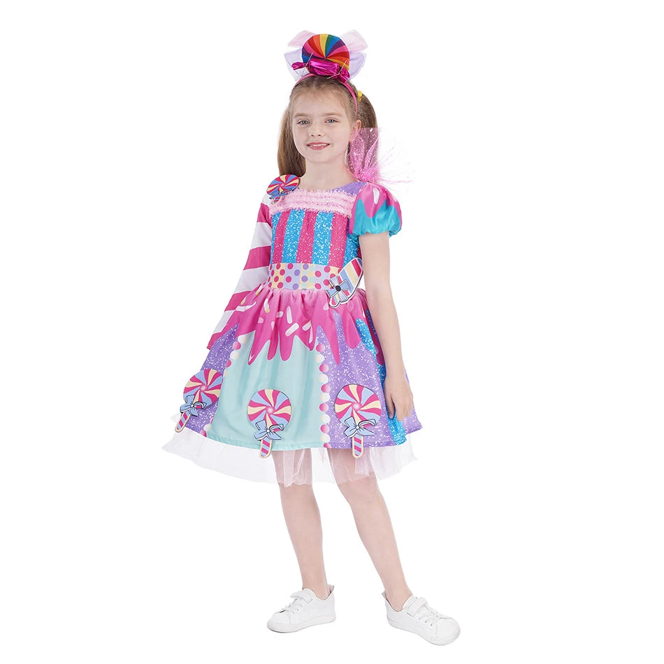 Princess Candy Dress CandyLand lollipop Costume Kids Tutu