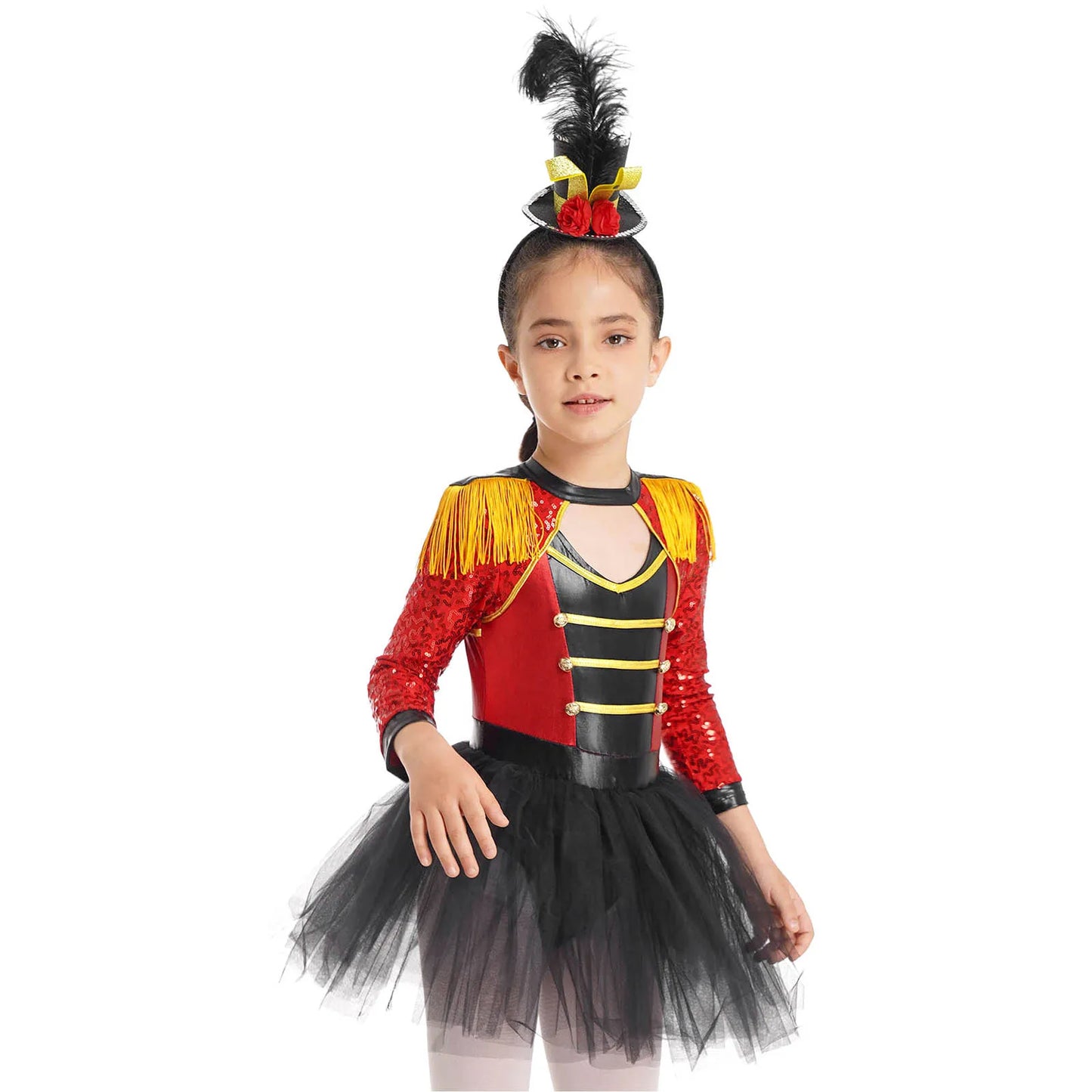 Ringmaster Circus Magician Costumes Sequen Kids