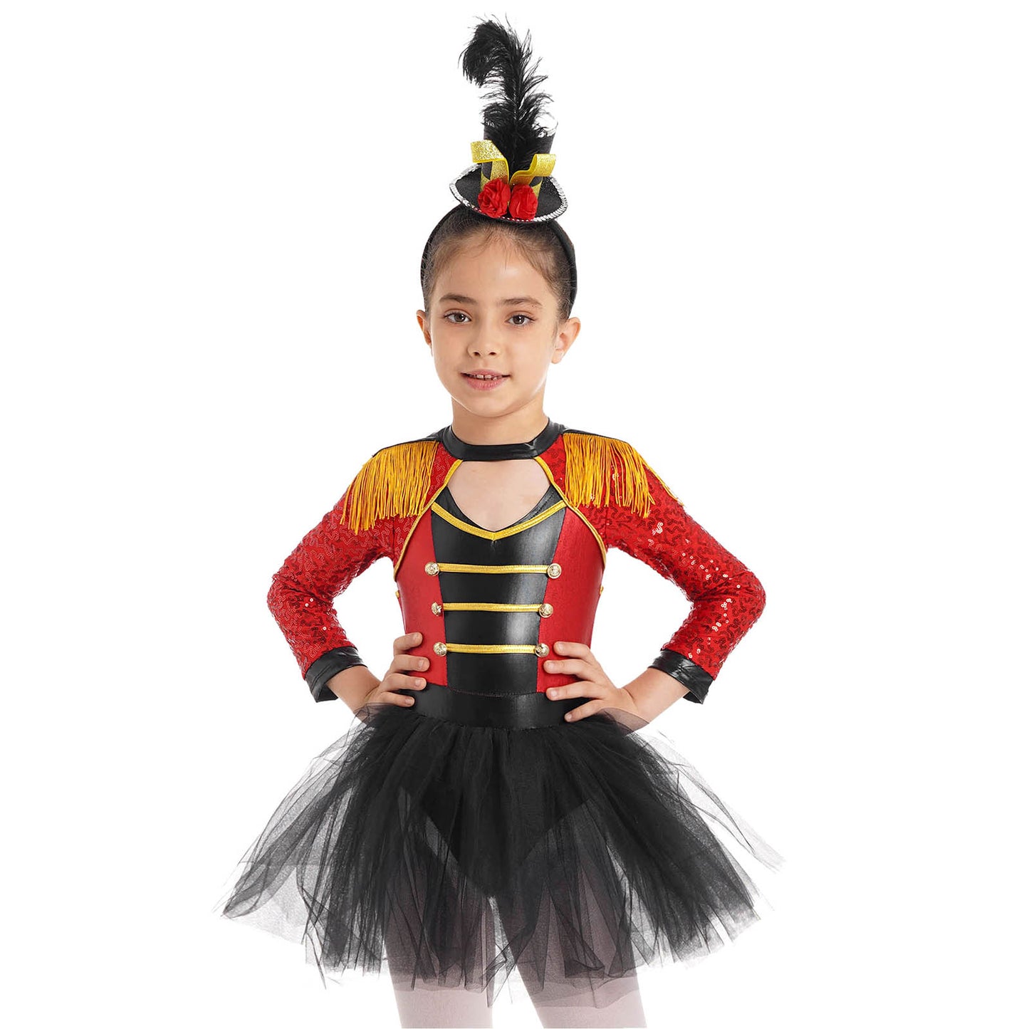 Ringmaster Circus Magician Costumes Sequen Kids