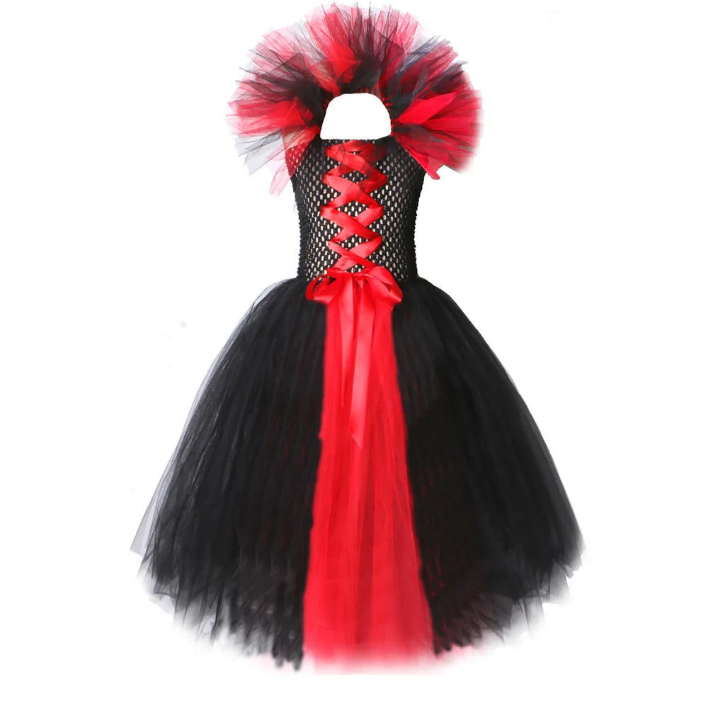 Evil Witch NEW Red Black Maleficent Costume Dress Kids