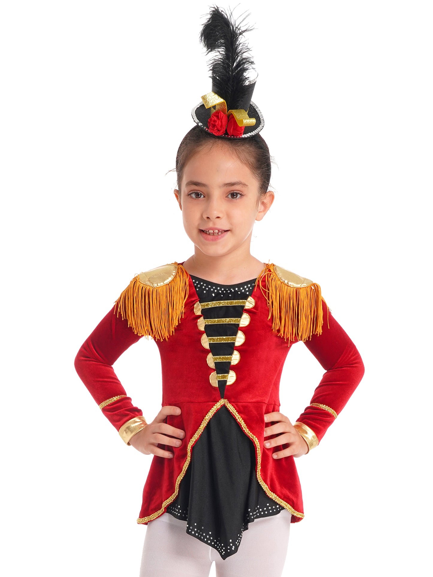 Ringmaster Circus Magician Costumes Sequen Kids