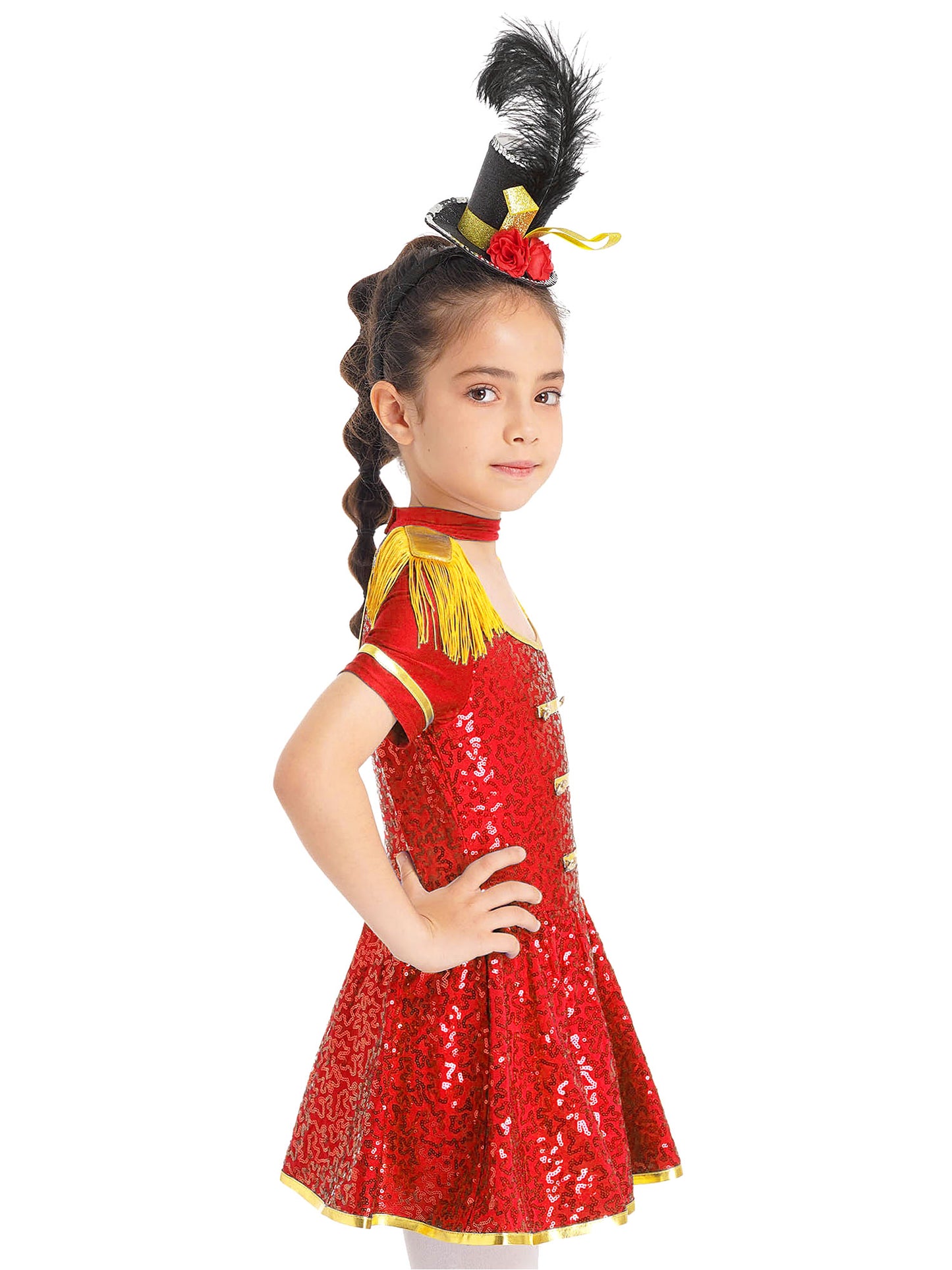 Ringmaster Circus Magician Costumes Sequen Kids