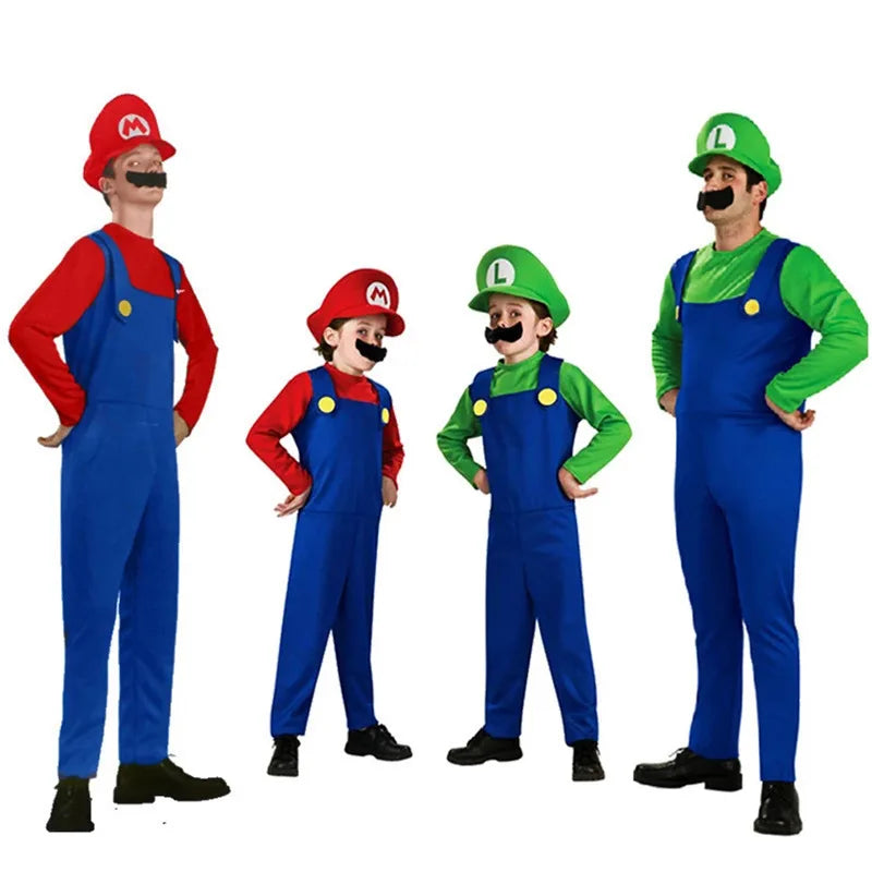 Super Mario Luigi Costume Kids