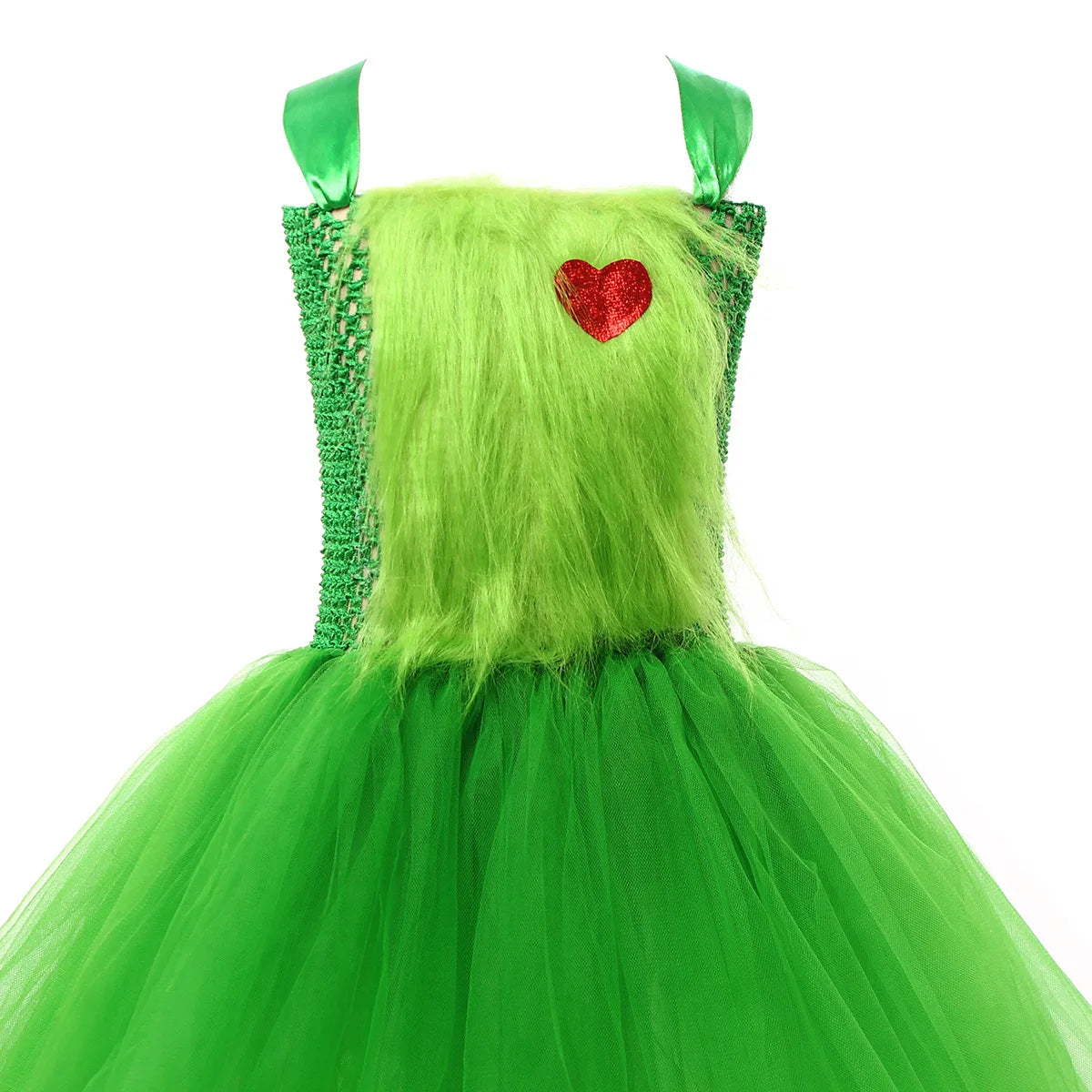 Green Furry Monster Grinch Costume Kids