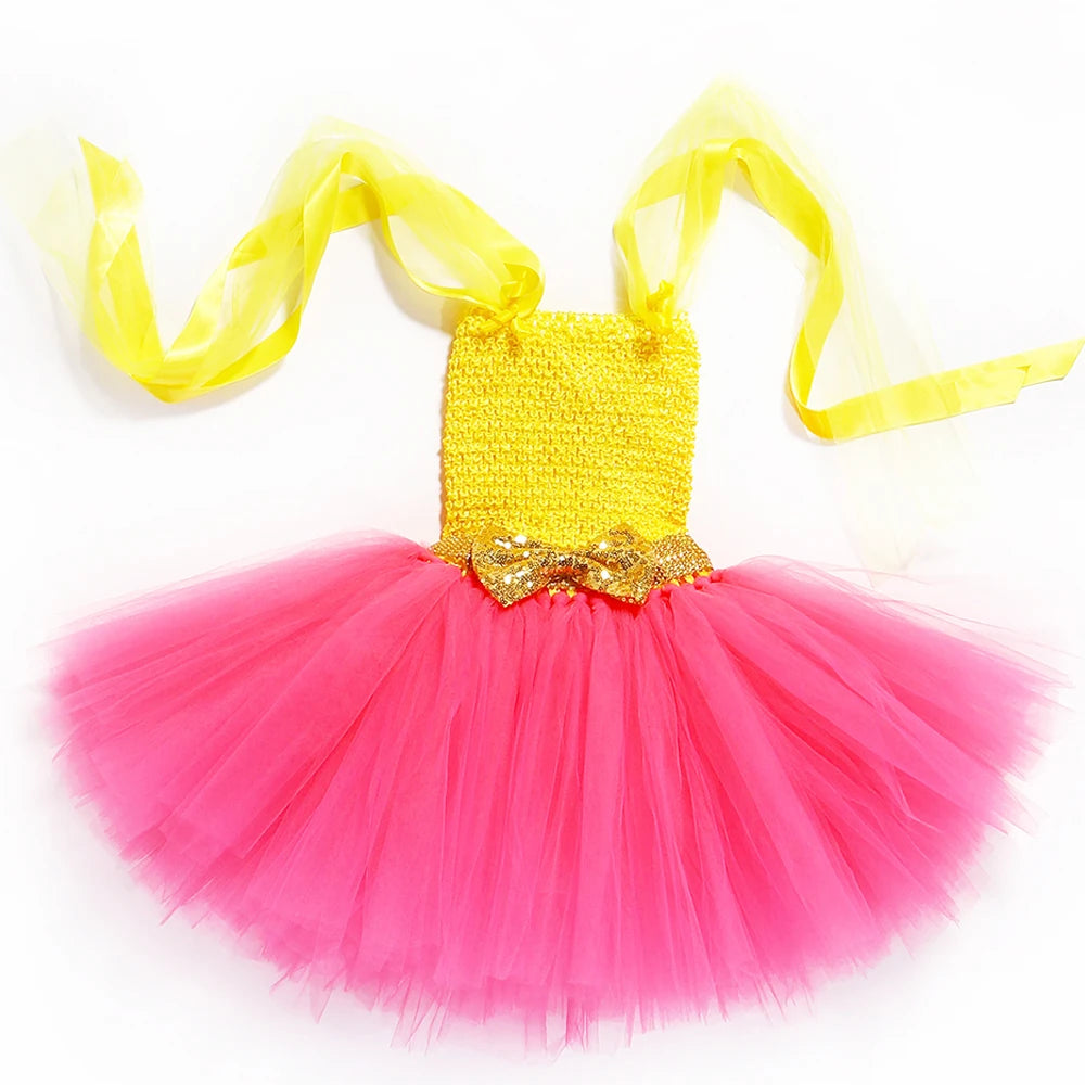 Lol Surprise Costumes for Girls Tutu Dress Costume Glitter Queen Pink Yellow