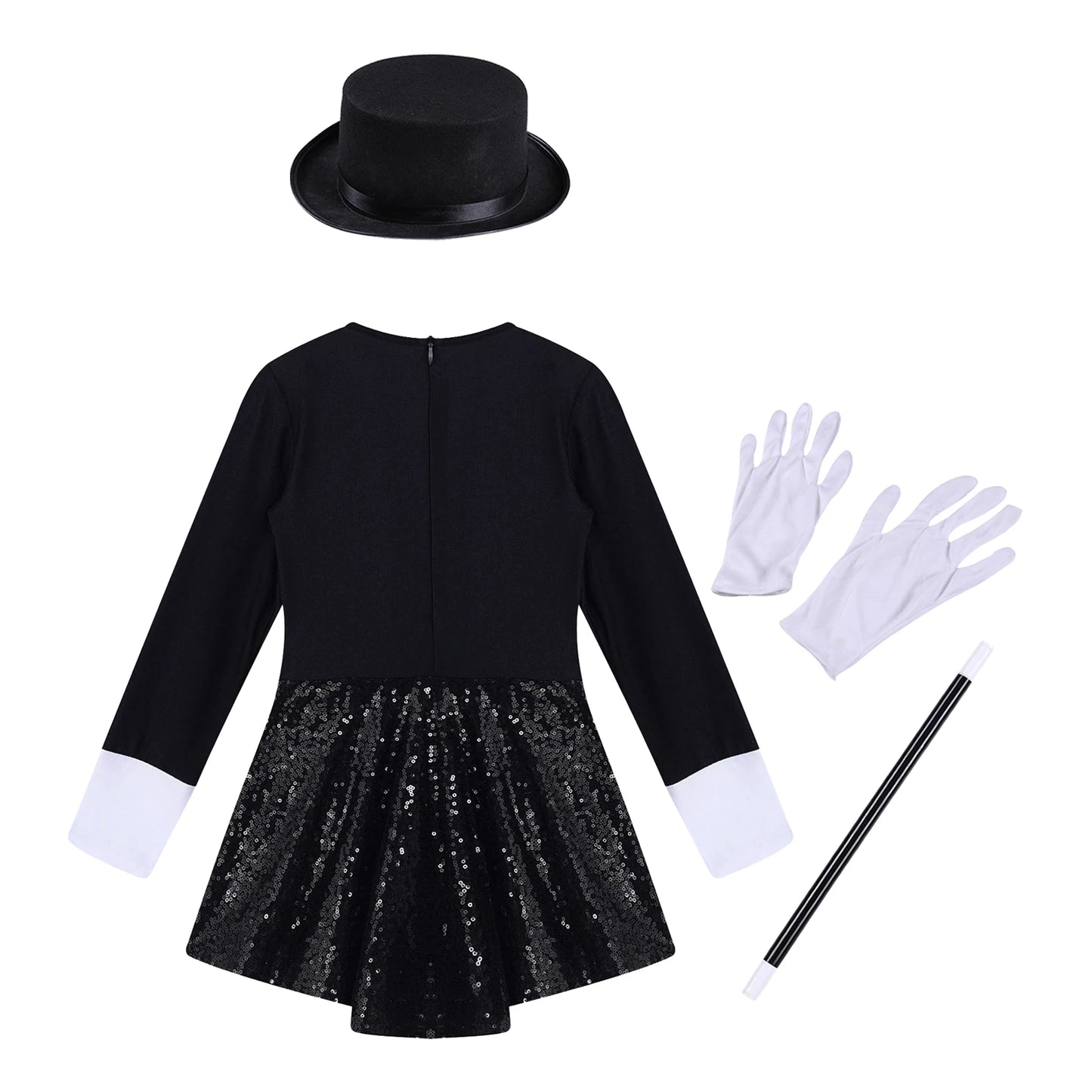 Magician Costume Circus Ring Master Sequin Kids