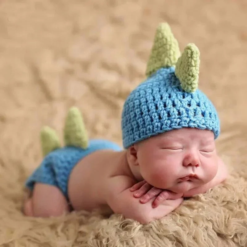 Newborn Costume Crochet Kids Infant Animals Dino Ogre Bunny Lion Bee Snail Fox