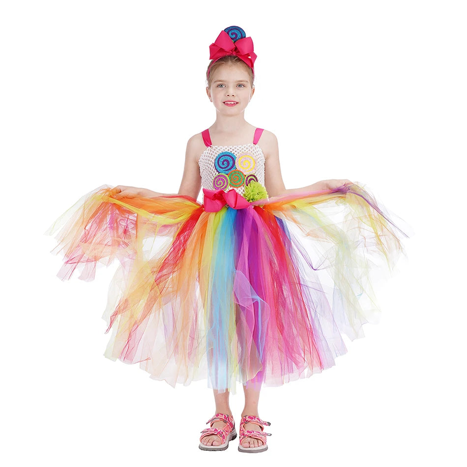 Princess Candy Dress CandyLand lollipop Costume Kids Tutu