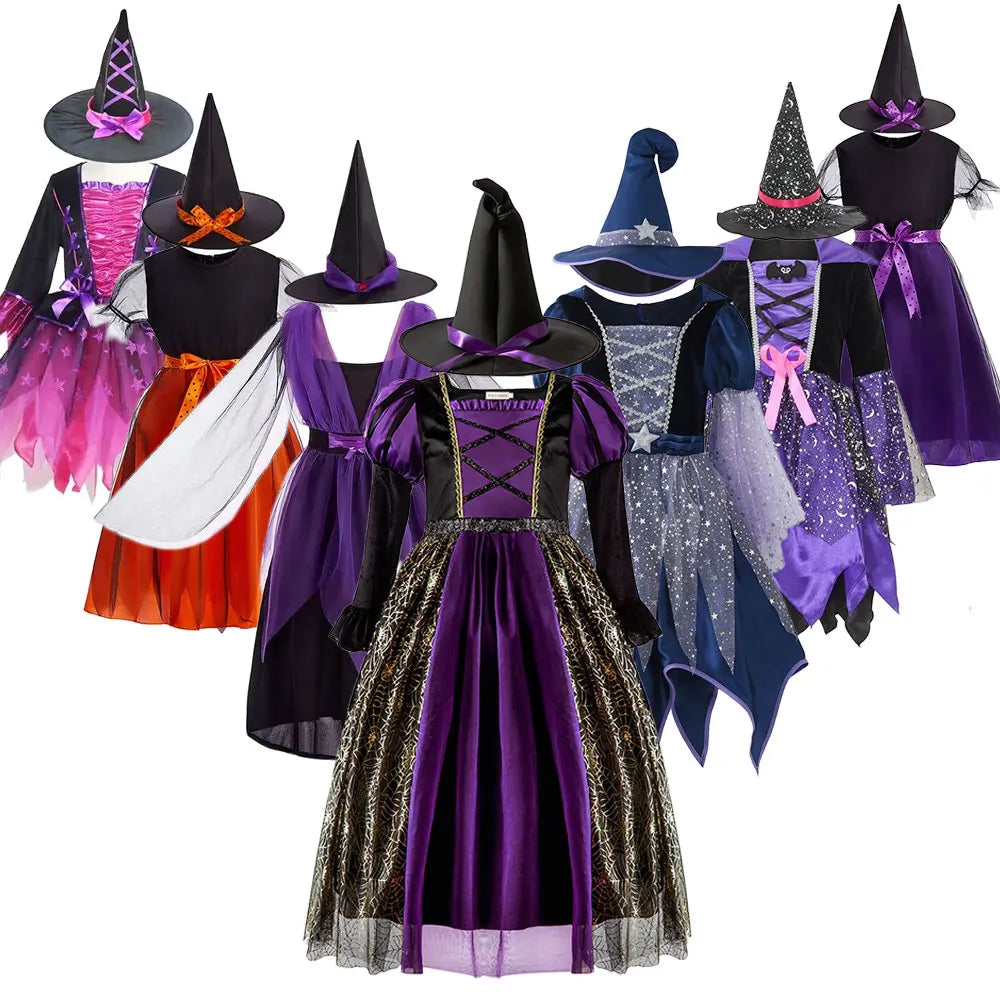 Fantasy Villain Wizard Witch Costume Set Collection Kids