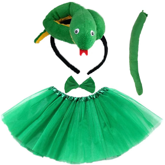 Green Snake Dress Costume Kids Tutu