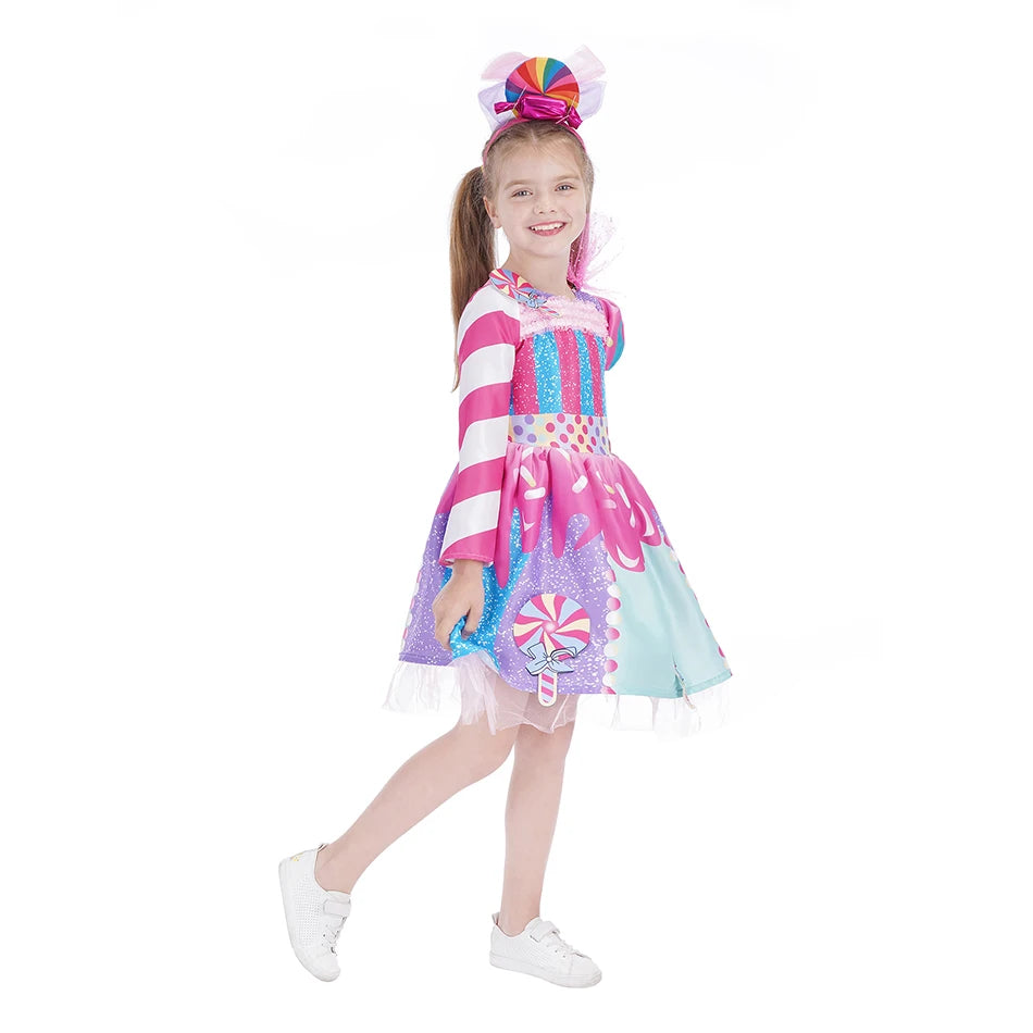 Princess Candy Dress CandyLand lollipop Costume Kids Tutu