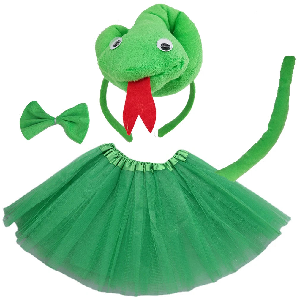 Green Snake Dress Costume Kids Tutu