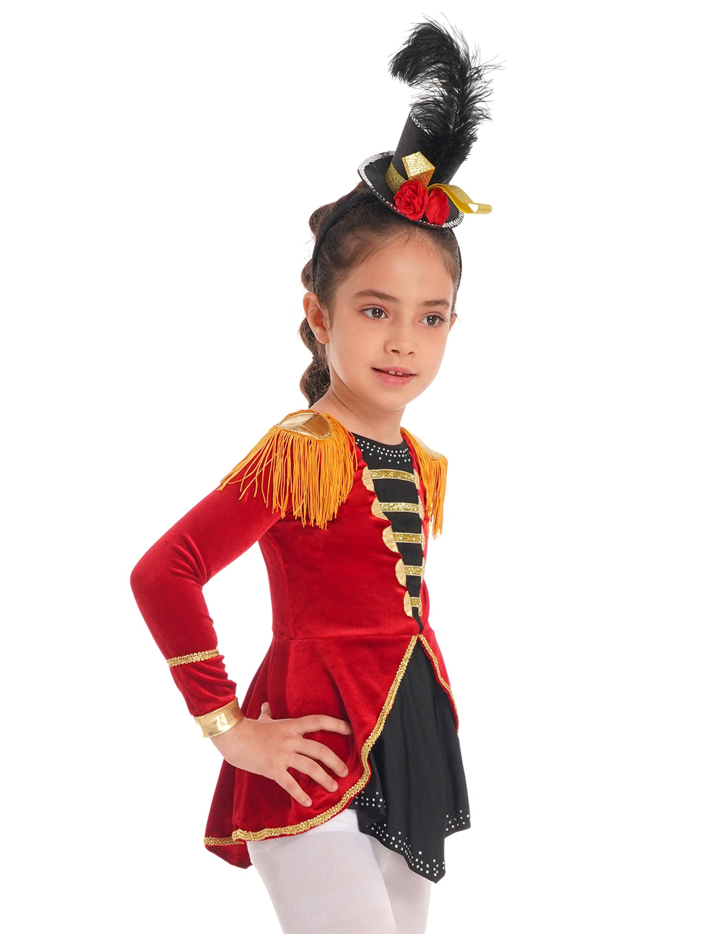 Ringmaster Circus Magician Costumes Sequen Kids