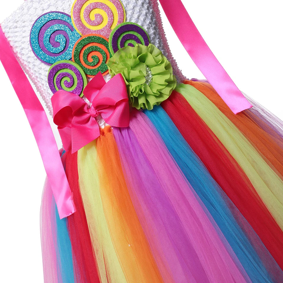 Princess Candy Dress CandyLand lollipop Costume Kids Tutu