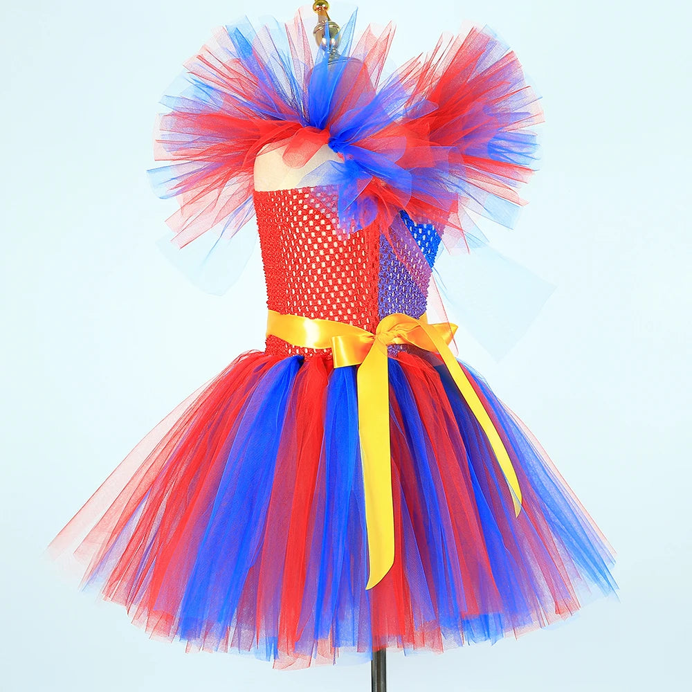 Clown Costume Tutu Dress Circus Kids Pomni