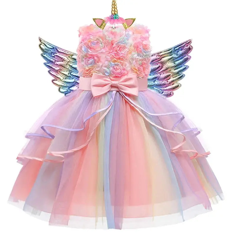 Unicorn Tutu Costume Pastel Rainbow Princess Kids