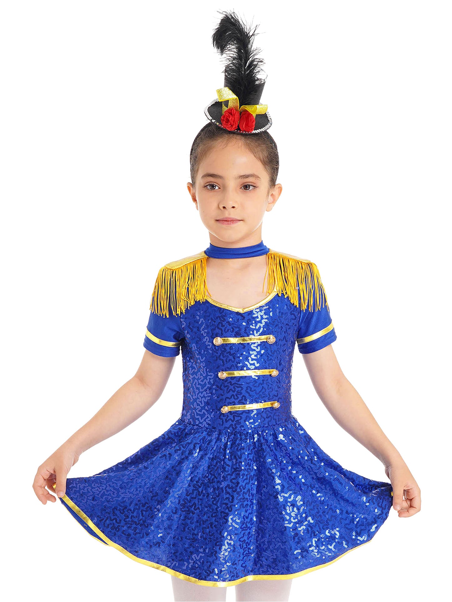 Ringmaster Circus Magician Costumes Sequen Kids