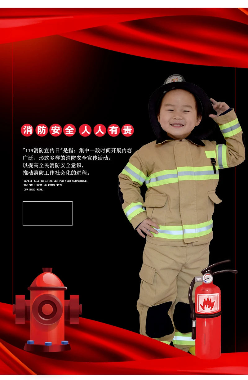 Fireman Firefighter Costume No Hat Kids