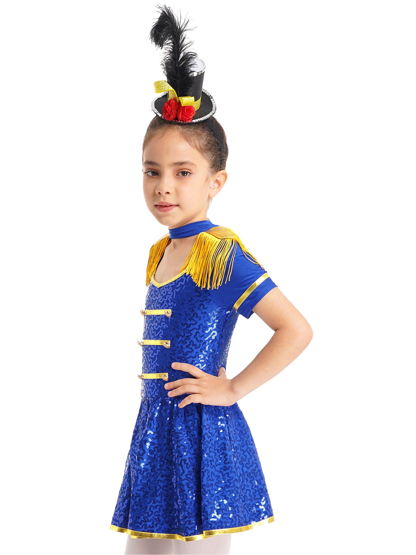 Ringmaster Circus Magician Costumes Sequen Kids