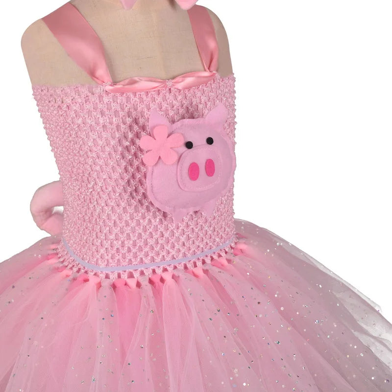 Piglet Tutu Costume Kids Bowtie