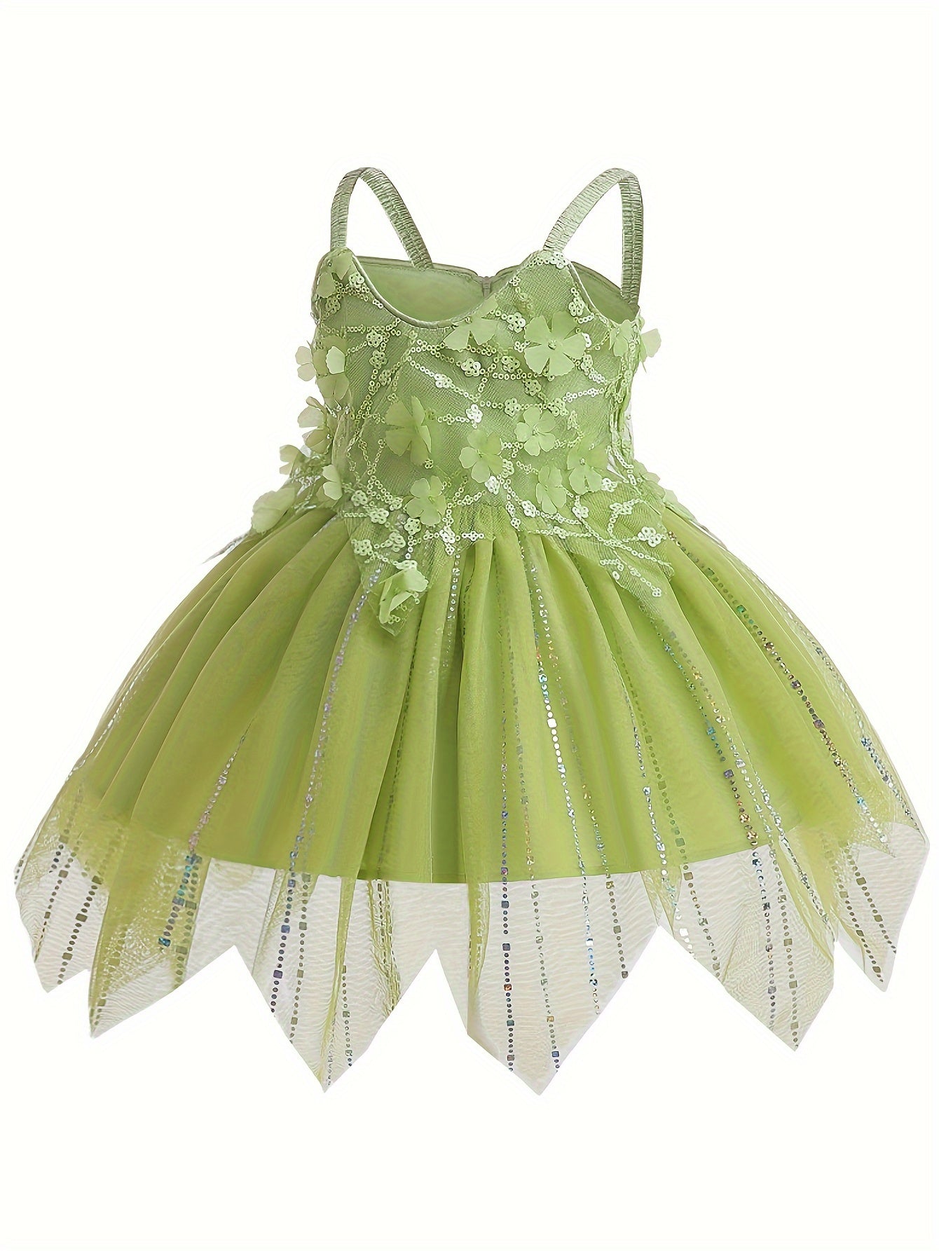 Princess Tinkerbell Dress Tutu Kids Tiana