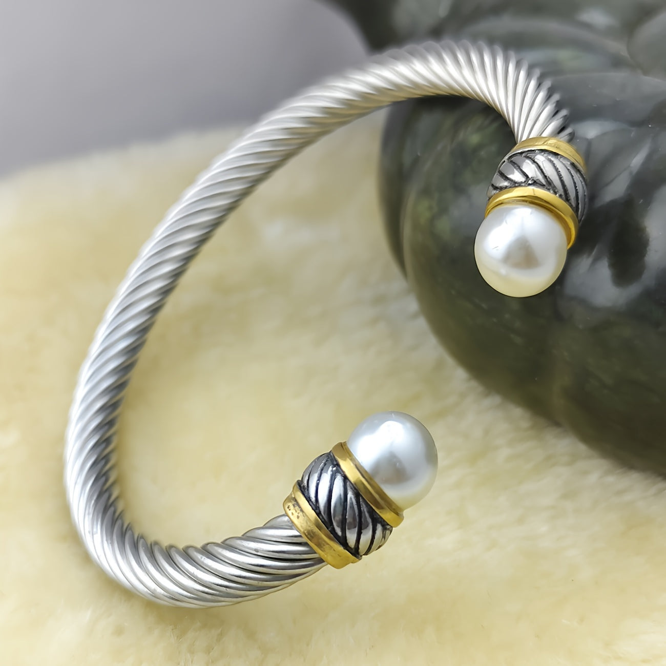 Inspired Cable Twist Cuff Bracelet Bangle