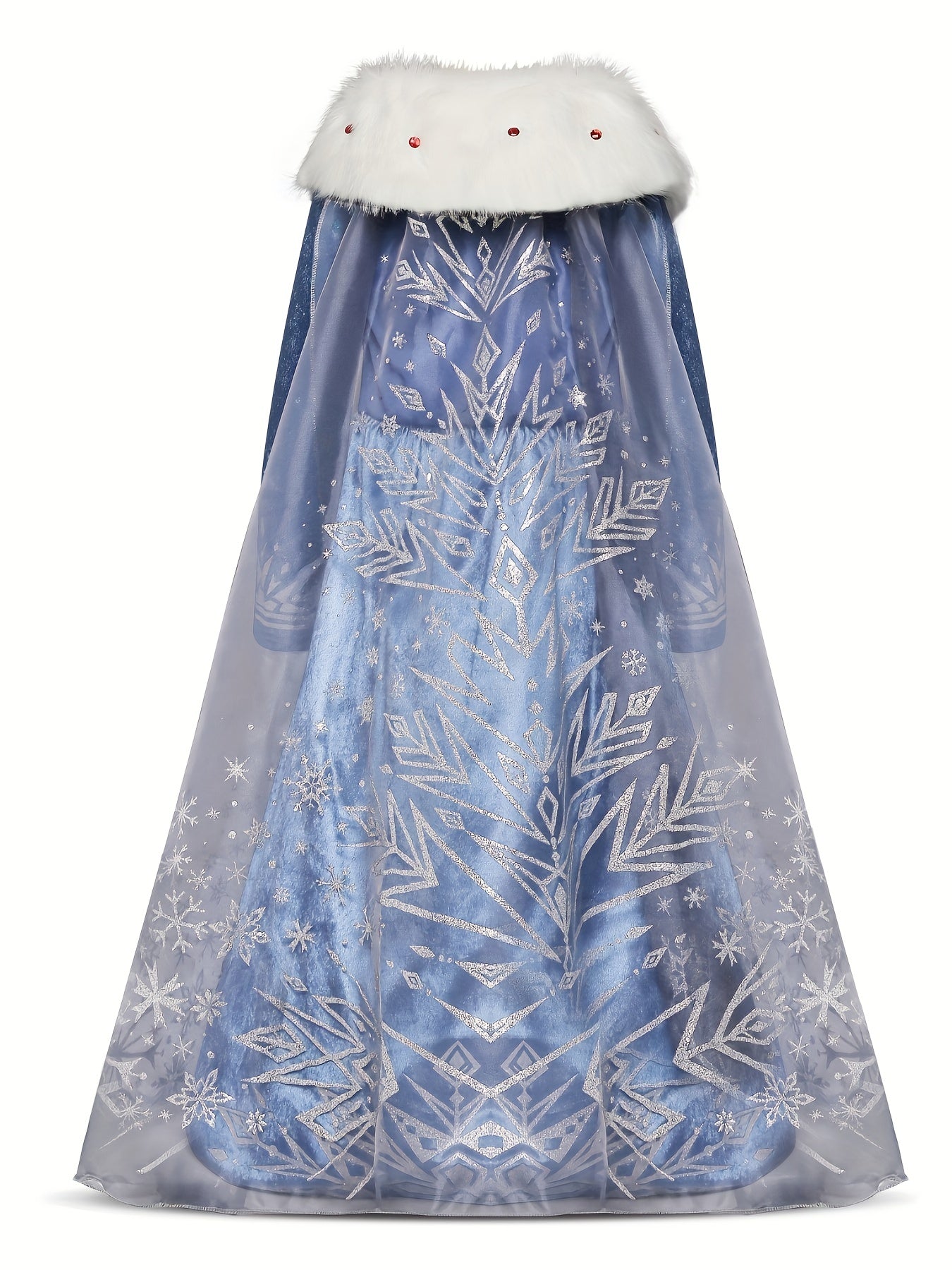 Princess Solid Color Dress Elegant Queen Elsa Costume Kids