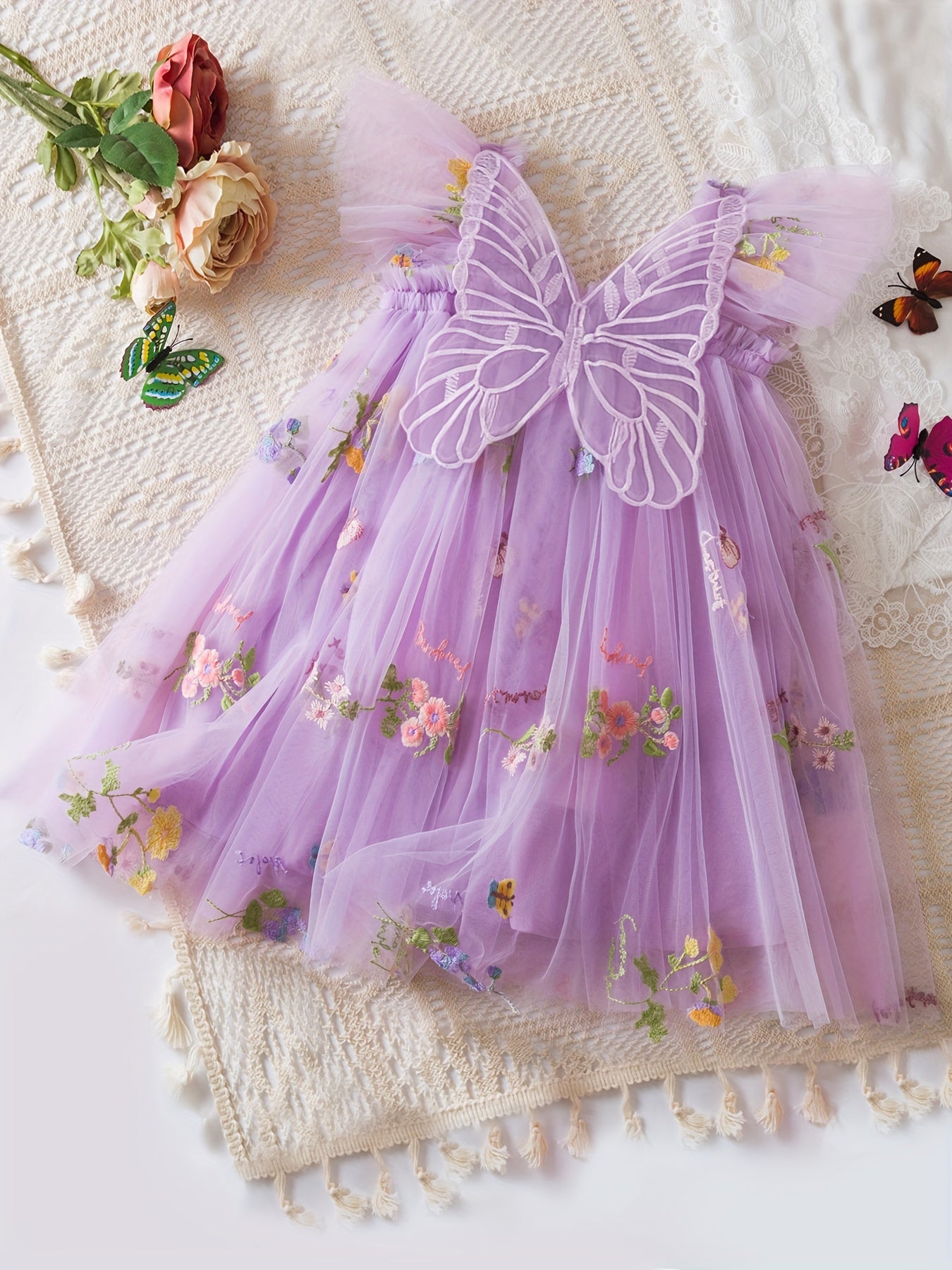 Butterfly Fairy Tutu Dress Kids Infant Tinkerbell