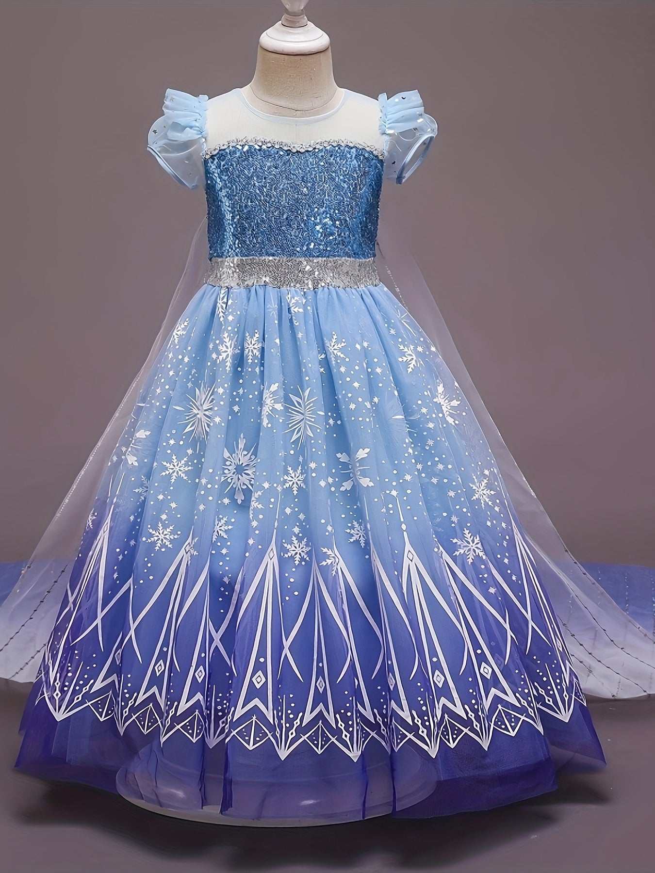 Princess Elegant Sequin Costume Dress Kids Elsa