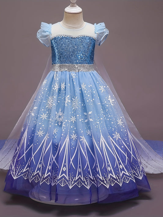 Princess Elegant Sequin Costume Dress Kids Elsa