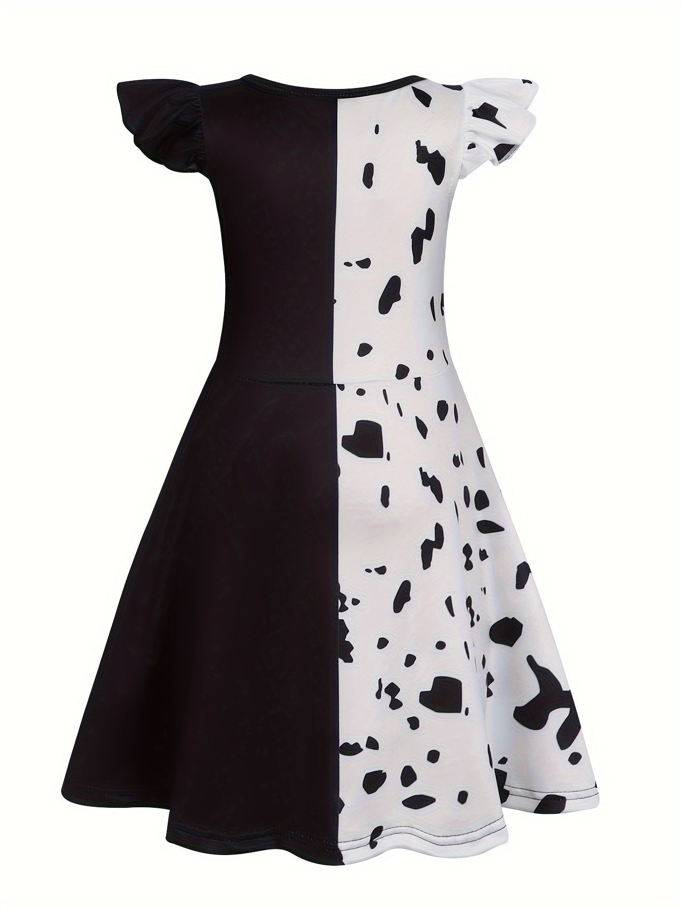 Villain Cruella Deville Costume Dress Kids