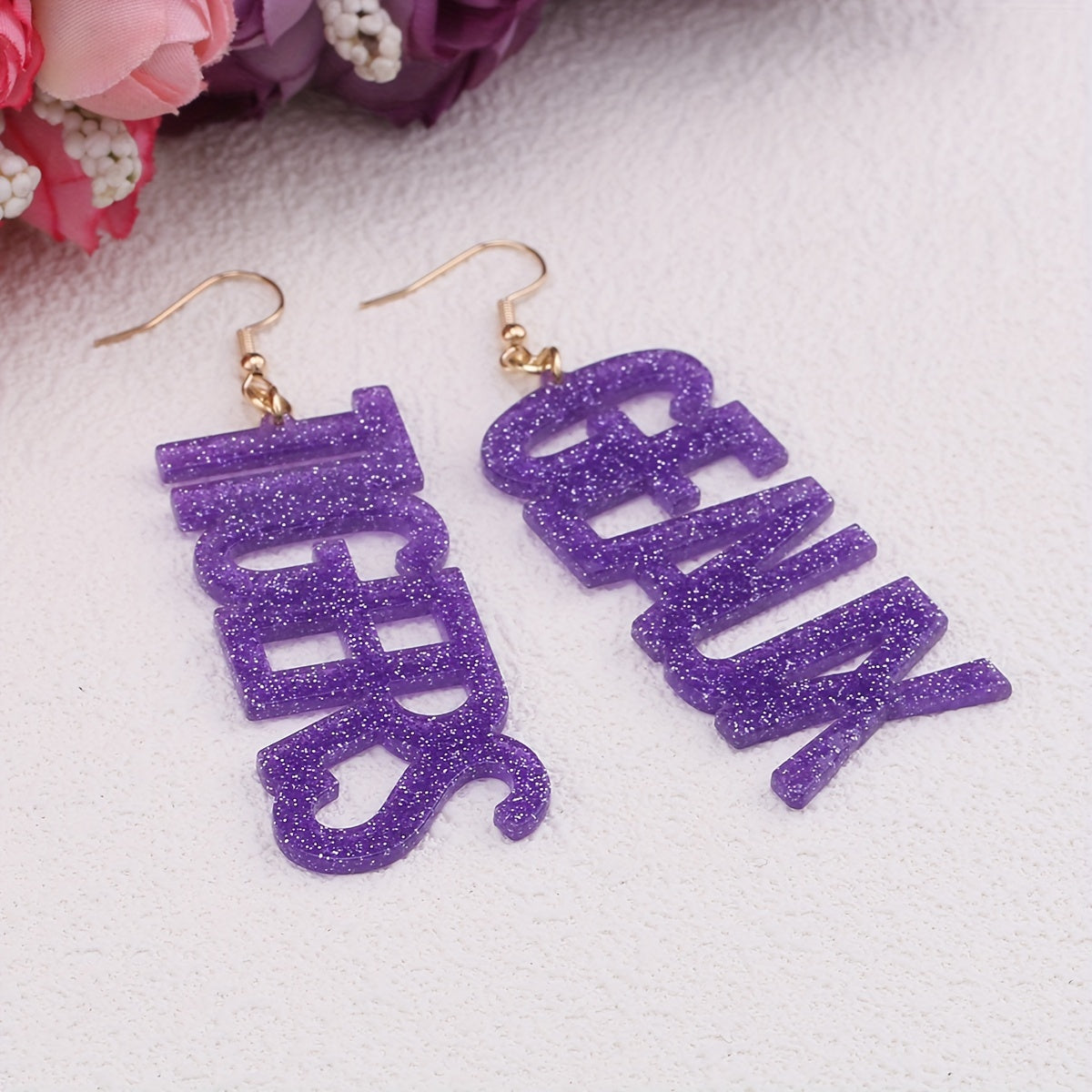 Geaux Tigers Glitter Drop Earrings