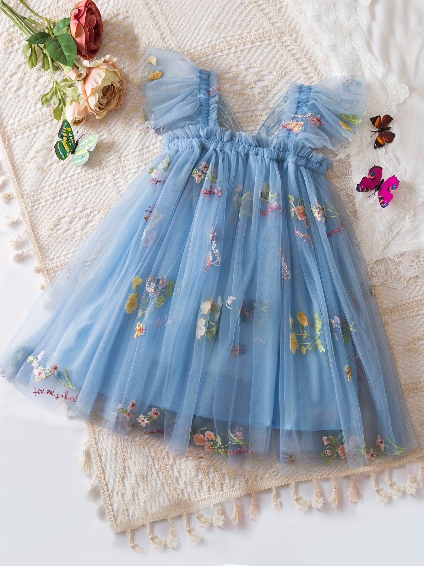 Butterfly Fairy Tutu Dress Kids Infant Tinkerbell