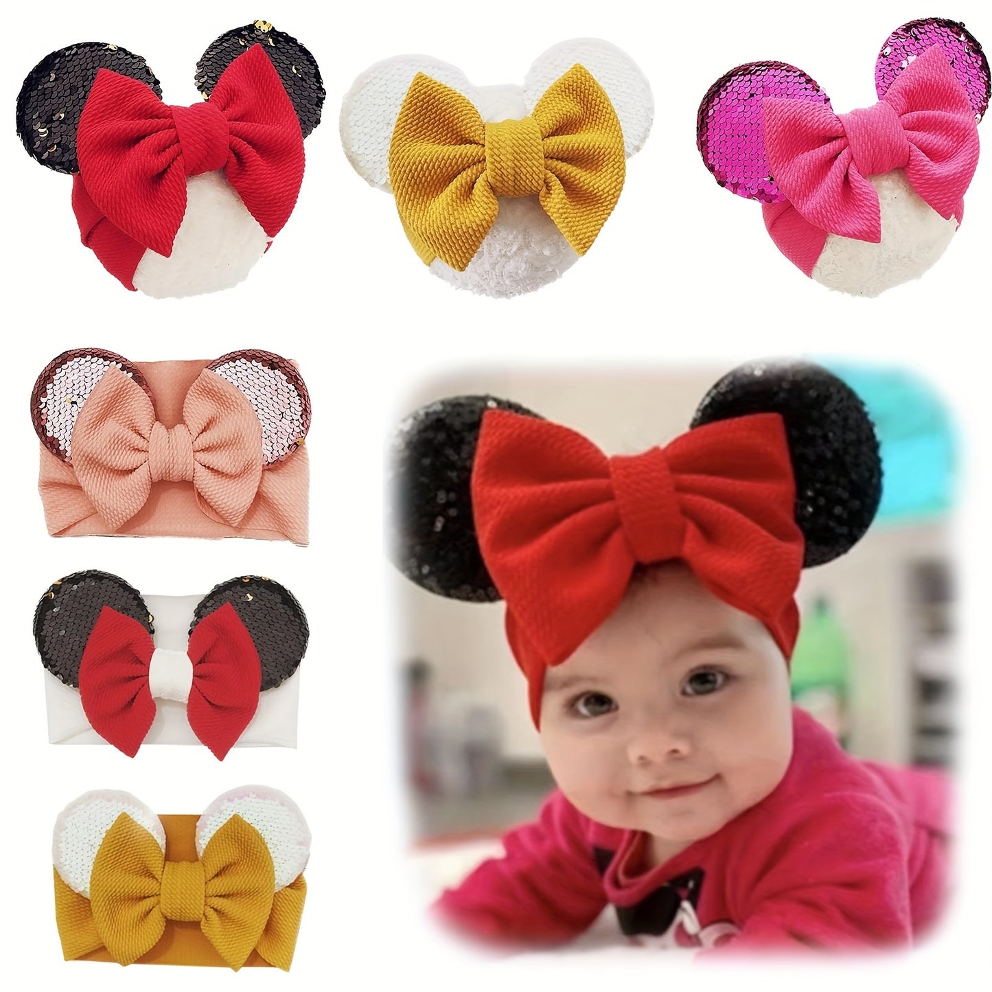 Minnie Mouse Headband Turban Kids Accessory individual and sets