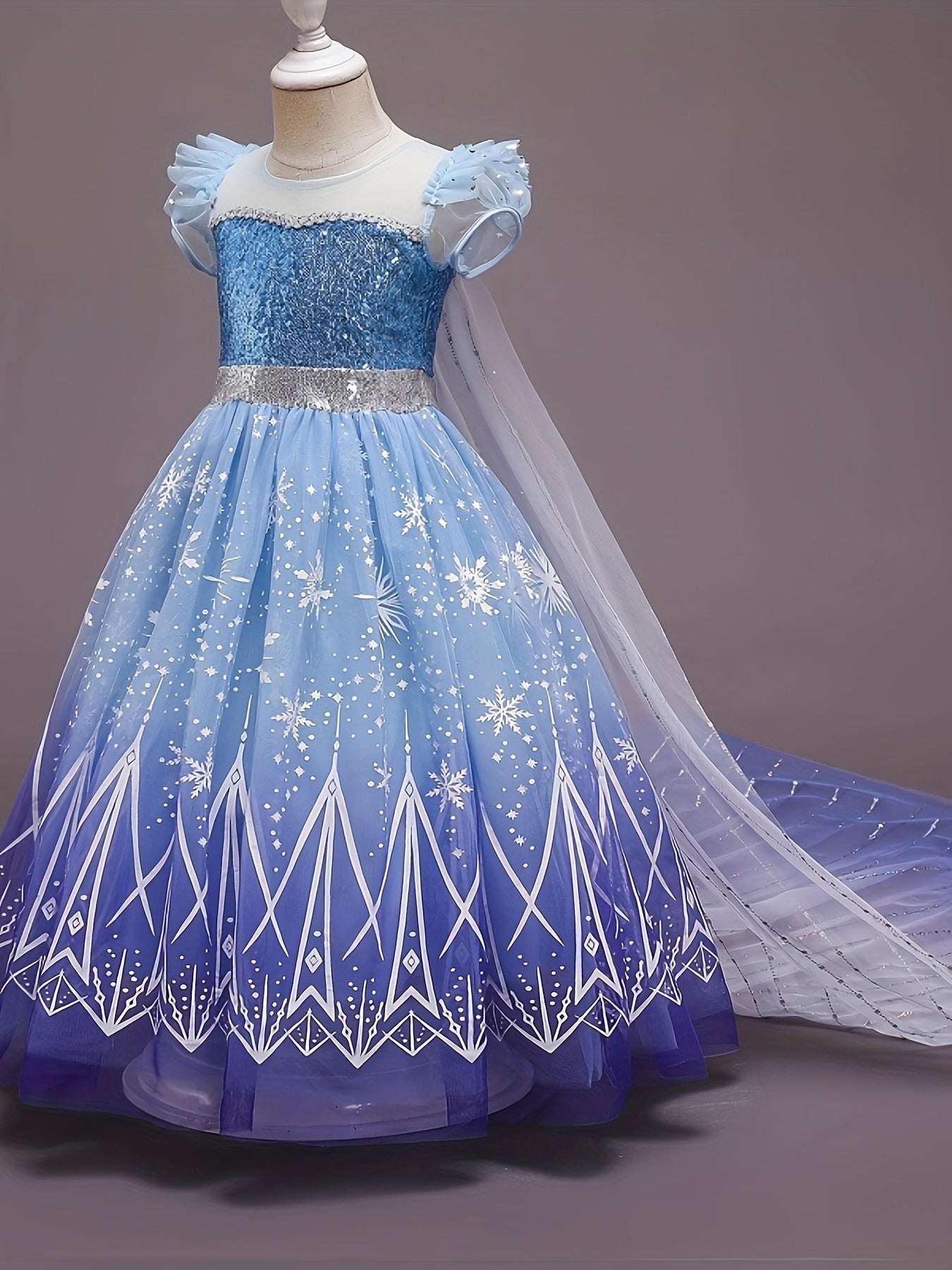 Princess Elegant Sequin Costume Dress Kids Elsa